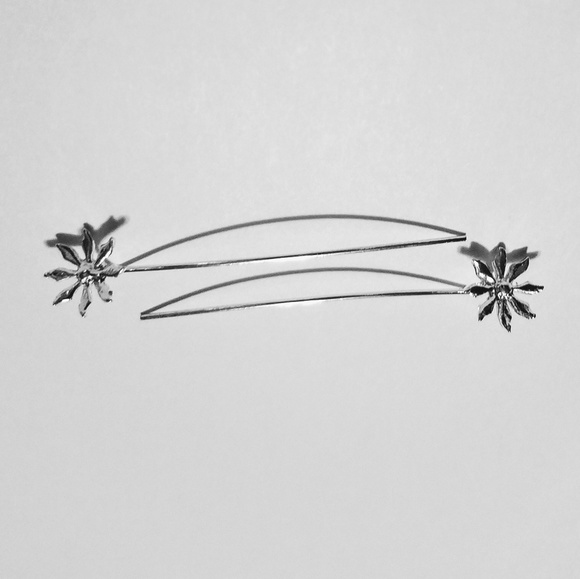 1-PAIR LEFT(SALE)Sterling Silver Flower Earrings - Picture 3 of 6